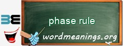 WordMeaning blackboard for phase rule